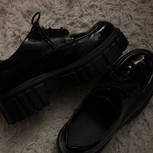 Black Patent Leather Platform Shoes